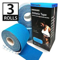 Promax Kinesiology Athletic Tape, Light Blue Kinesiology Athletic Tape, Elastic for Supporting for Athletic Sports, Latex-Free, 3-Uncut Rolls (2" x 16.4'/Roll)