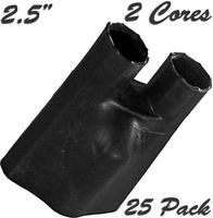 2.5" Core - HI-Quality, Low Voltage Heat Shrink End Breakout Boots: 2 Core (25 Pack) Black