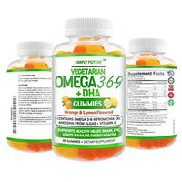 Omega 3 Fish Oil Gummies No Fish No Krill Burpless Vegetarian Omega DHA Gummy Chewable Non-GMO Gluten-Free Omega-3 6 9 Supplement for Men Women & Kids Supports Brain Heart Joint Eye & Immune Health