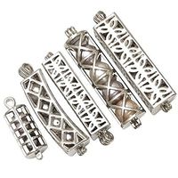 Dandan DIY 5pcs Assorted Styles Hollow Vintage Pearl Stone Bird Cage Locket Perfume Essential Oil Aromatherapy Diffuser Charms Pendant Necklace Craft Diffusion Ball (Assorted Styles 5)