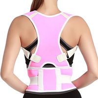 NACHEN Unisex Back Support Belts Posture Corrector Back Brace Improves Posture and Provides for Lower and Upper Back Pain Men and Women,Pink,XXL