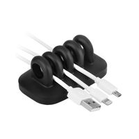 Idealstanley Cable Clip Holder Weighted Desktop Cord Management Fixture (Black)