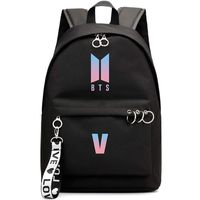 Hosston Kpop BTS Bangtan Boys Backpack Unisex Casual Schoolbag Laptop Bag College Bag Travel Rucksack Nice Gift for A.R.M.Y(Black 05-V)