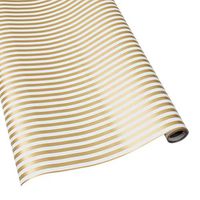 Caspari Club Stripe Reversible 30 in. x 8 ft. Wrapping Paper in Gold & Silver, 2 Rolls Included