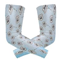 Route 66 Arm Sleeves Elbow Support Combat UV Protection for Men Women Running Golf Cycling 1 Pair