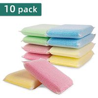 X Home 10 Pack Kitchen Cleaning Sponges, Multi-Use Heavy Duty Scrub Sponge, Non-Scratch Scouring Scrubbing Sponge for Kitchen, Bathroom, Furniture, Glass, Floor