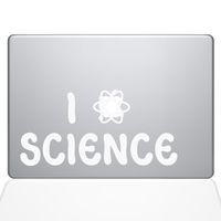 The Decal Guru I Atom Science Decal Vinyl Sticker, 13" MacBook Pro (2015 & Older Models), White (1365-MAC-13P-W)