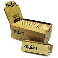 New Moon 50 booklets 1 1/4 Unbleached Cigarette Rolling Papers 2000 Leaves