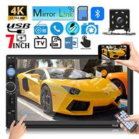 Leadfan Car Stereo 7" Car Audio Receiver Touch Screen Bluetooth FM Radio Car MP5 Player Android iPhone Mirror Link with Backup Rear-View Camera