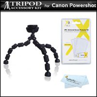 Flexible Tripod Kit For Canon PowerShot SX280 HS, EOS M, Powershot ELPH 520 HS, ELPH 530 HS, ELPH 110 HS, ELPH 320 HS, ELPH 130 IS, A2300 IS, A2400 IS, A4000 IS, D20, SX260 HS, SX510 HS, SX170 IS, S120 Digital Camera Includes Gripster Flexible Tripod ++