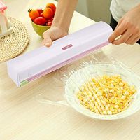 Topzon Plastic Wrap Dispenser - Plastic Food Wrap Dispenser Wrap Cutter Foil and Cling Film Cutter Storage Kitchen