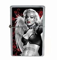 Helo Marilyn Monroe Lost Angel Sexy Tattooed Vintage Flip Top Oil Cigarette Lighter
