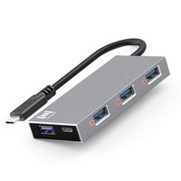 USB C Hub with Led Light, 4 USB3.0 Port and 1 PD Port with 100W Power Delivery, Type C to USB A Adapter Expander for MacBook Pro, iMac, Chromebook, Samsung Phones and More USBC Device by Mosdart