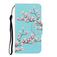 Cfrau Flip Wallet Case with Black Stylus for Samsung Galaxy A20/A30,Premium Colorful Painted Magnetic Strap PU Leather Stand Card Slots Full Body Case for Samsung Galaxy A20/A30,Pink Magnolia