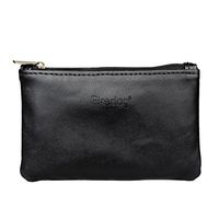 Firedog(TM) Tobacco Pouch Bag Pipe Case Rolling Handmade Storage Carrying Travel Vintage Holder Rollup Free Ciggerate Smoking Tobacco Pouch Leather Zipper Black Regular Size