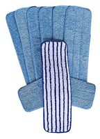 Microfiber Mop Pads 18 inch Flat Mop Velcro Style Mop Frame, 8 Pack plus FREE SCRUBBER PAD, Mop Head Replacement, Reusable Replacement Mop Pads, Use for Wet or Dry Floor Cleaning by IdaSmart