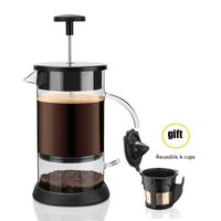 BRBHOM French Press Coffee & Tea Maker |Stainless Steel Mesh Filter | Coffee Press Pot for Outside Sport 34oz(8 Cup,1L)