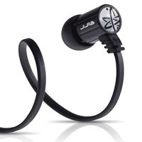 JLab Audio J4 Heavy Bass, Rugged Metal in-Ear Headphone, Guaranteed for Life - Obsidian Black