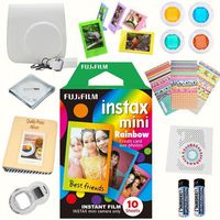 Fujifilm instax Mini 8 Accessories KIT Yellow Includes - Instant Film (Rainbow 10-Pack) + Deluxe Bundle for fujifilm instax Mini 8 Cameras