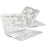 Mightyskins Skin Compatible with Hp Chromebook 14 (2014) - White Marble | Protective, Durable, and Unique Vinyl Decal Wrap Cover | Easy to Apply, Remove, and Change Styles | Made in The USA