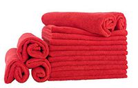 Microfiber Cleaning Cloth 200 Pack, 16x16, 300GSM Premium Quality (4 Colors Available) (Red)