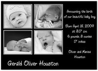 Four Me? in Black Birth Announcements - Set of 20