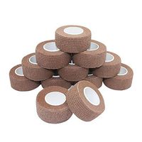 Vet Wrap Medical Tape for Skin Bandage Tape Vet Tape 1 inch x 12 Pack Dark Skin Cohesive Bandage Fabric Self Sticking Bandage Wrap Self Adhering Bandage Wrap Bandage Self Adhesive Tape