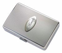 Personalized Deco Silver Double Sided Cigarette Case Holder Engraved Free - Ships from USA