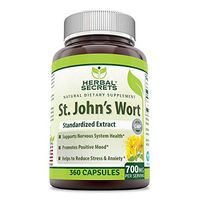 Herbal Secrets St. John’s Wort 700 mg Per Serving 360 Capsules (Non-GMO) (Hypericum Perforatum) Extract- Helps Reduce Anxiety & Stress* Promotes Positive Mood*