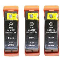 Amsahr 14N1092 Compatible Replacement Lexmark Ink Cartridges for Select Printers/Faxes - 3 Pack, Black