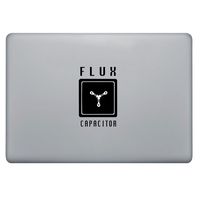 Flux Capacitor Decal Sticker for Apple MacBook Laptops 13" 15" Back to The Future (2 Pack - Black)