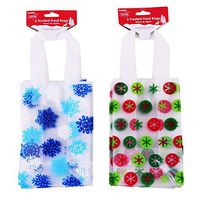 Christmas/Holiday Food Safe Frosted Treat Bags; Snowflake & Ornament Styles (12 Bags)