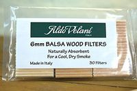 30 Pack of Aldo Velani Italy 6mm Balsa Wood Filters for Corncob Pipes