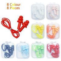 Aoutacc Waterproof Corded Earplugs Silicone, Swimming Earplugs Noise Cancelling Tree-Shape Reusable Cord Earplugs for Sleeping Swimming Bathing Travel (8 Pack)