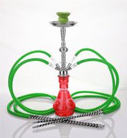 4 hose 21" Yalla Red Hookah Shisha Nargila water glass vase pipes smoke sale