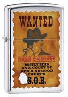 Zippo Brushed Chrome Wanted Poster Lighter