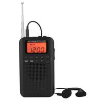 Yoidesu Portable AM FM Digital Pocket Radio with Headphone Digital Tuning Stereo Radio ICD Screen Rechargeable Radio with External Speaker for Walking