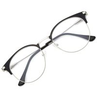 Gaoye Blue Light Blocking Computer Glasses for Women Men Retro Metal Lightweight Anti UV Glare Lens (Sliver Black)