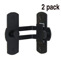 Black 90 Degree Stainless Steel Latch Large Dedicated Door Lock Bolt Barn Door Right Angle Lock Flip Door Lock Curved Door Buckle (2 Pack)