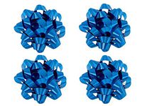 Worlds Royal Blue Gift Wrap Bows,Satin Finish Confetti Bows-Christmas Ribbon Gift Bows 4" Inch (12 Pack)