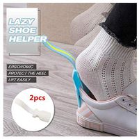 A Pair of Lazy Shoes Helper for Easy to Wear Shoes,Lazy Shoes Helper for Men, Women and Kids, Sock Slider Handled Shoe Horn for Seniors, Elderly, Disabled -Fits for All Shoes (White)