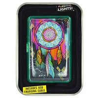 Flameless Hot Coil USB Rechargable Lighter for Cigarettes, Airport Friendly, Includes Charging Cable, Flashing Lights - Dreamcatcher
