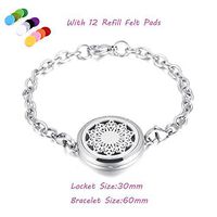constantlife Hypoallergenic Essential Oil Diffuser Locket Bracelet -Stainless Steel Aromatherapy Scent Jewelry (Flower 2)
