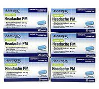 Assured Headache PM Sleeping Aid for Headache Relief, 120 Caplets Total