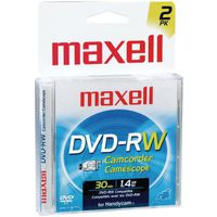 Maxell 567625 DVD-RW Re-Recordable Camcorder DVD - 2Pk
