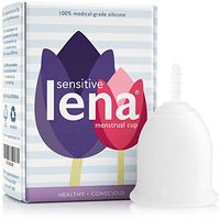Lena Sensitive Menstrual Cup - Large - Clear - Heavy Flow - Soft Patented Design - Made in USA - Comfortable Menstruation Cup - Reusable & Natural