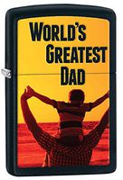 Zippo World's Great Dad Outdoor Indoor Windproof Lighter Custom Personalized Engraved Message on Backside
