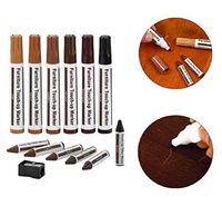 Boddenly Furniture Repair Kit Wood Markers - Set of 12 - Markers and Wax Sticks with Sharpener Kit, for Stains, Scratches, Wood Floors, Tables, Desks, Carpenters, Bedposts, Touch Ups, and Cover-Ups
