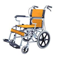 Oceanindw Foldable Transit Wheelchair - Lightweight Aluminium Frame Weighs only 10kg, Tight Indoor and Outdoor Portable Travel Chair with handbrakes and Puncture Proof Tyres
