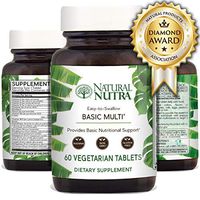 Natural Nutra Multivitamin and Mineral for Women and Men, One a Day Vitamin and Supplement, Vegetarian, Gluten Free, Non GMO, 60 Easy to Swallow Tablets
